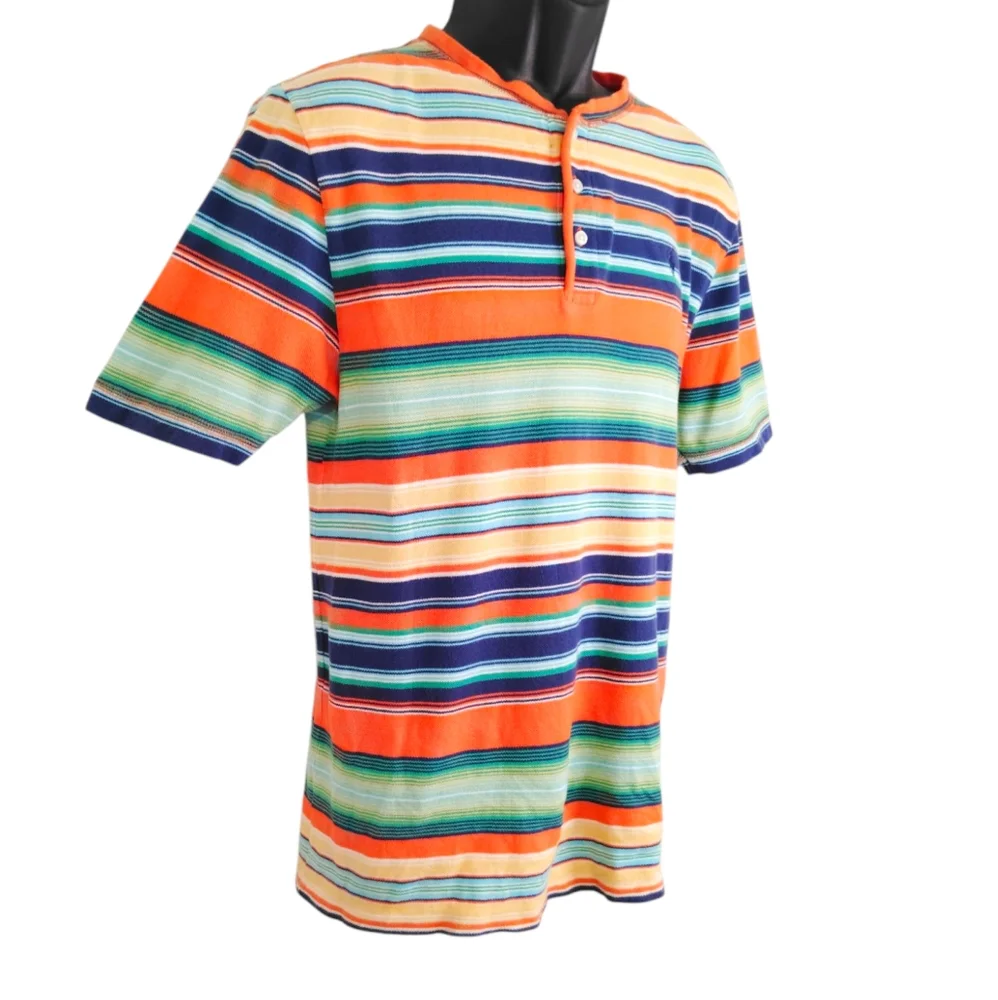 Polo By Ralph Lauren Striped Three Button Short Sleeve T-Shirt‎ Sz XL
